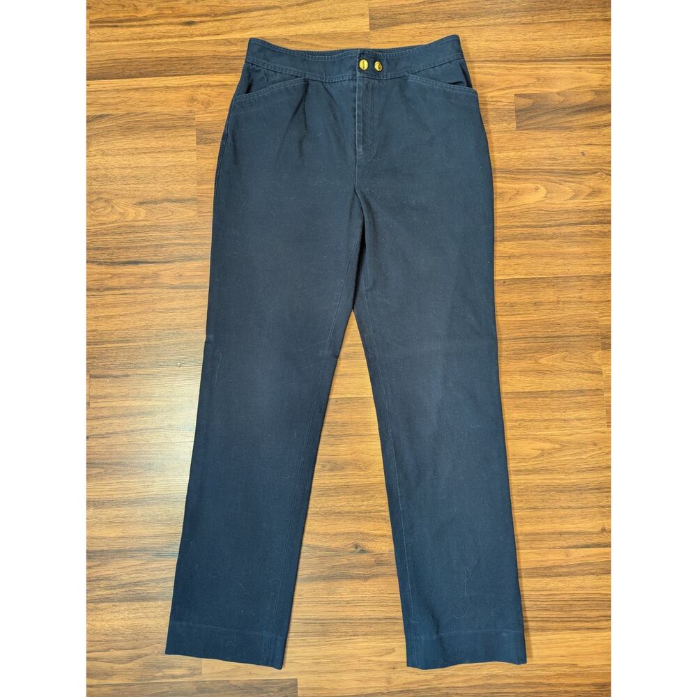 Lauren Ralph Lauren Straight Leg Pants Size 6 Navy Blue Old Money Quiet Luxury
